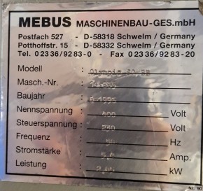 MEBUS SCHLEIFMASCHINE GEBRAUCHT